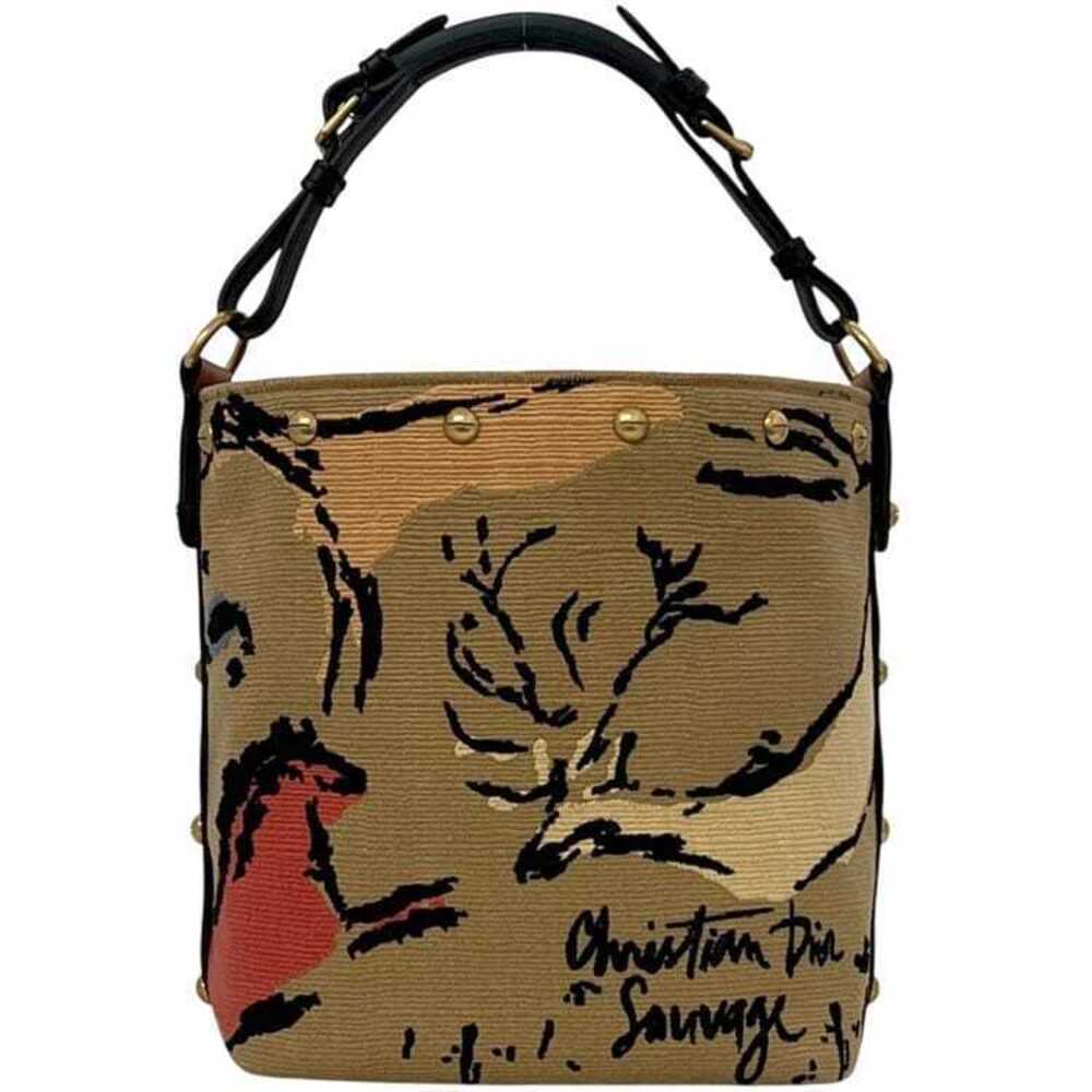 Christian Dior Bucket Bag Avenue Pouch Canvas Hobo Shoulder Bag Beige Brown